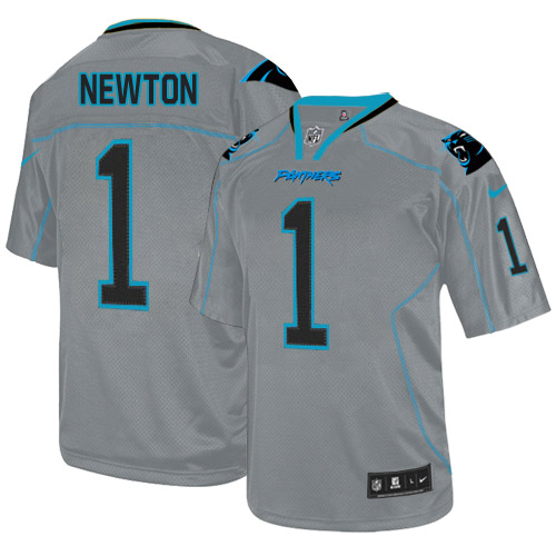 Men's Elite Cam Newton Nike Jersey Lights Out Grey - #1 NFL Carolina Panthers